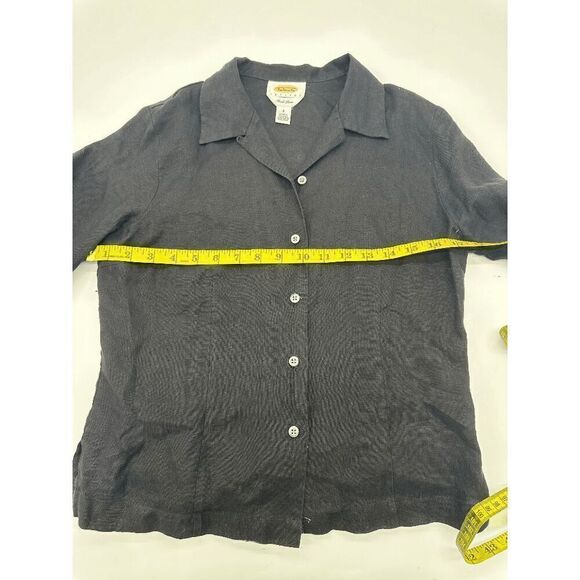 Talbots Women’s Linen Shirt Button Down Collared Sz 6 Long Sleeves Black - Picture 6 of 6